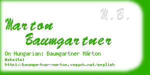 marton baumgartner business card